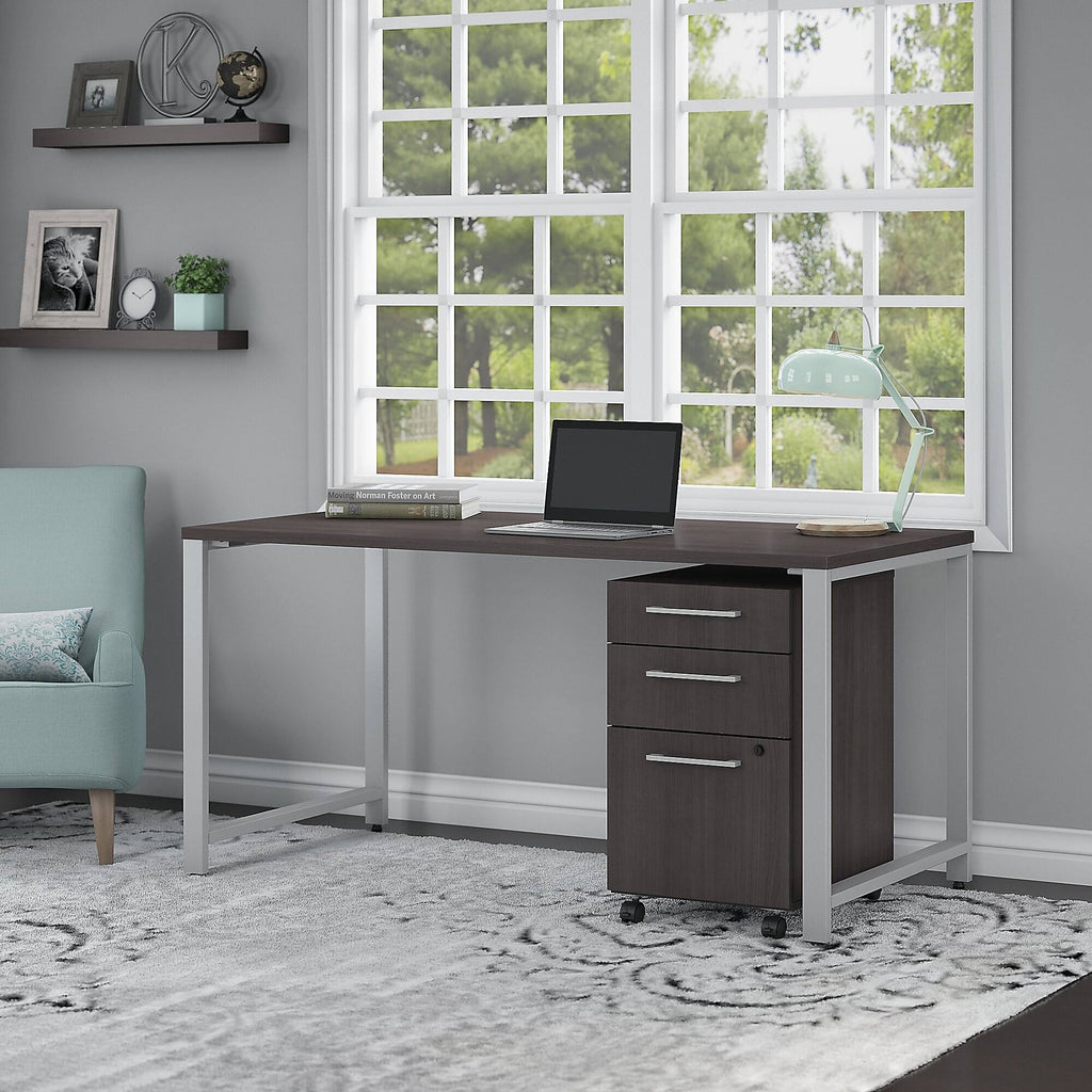60W x 30D Table Desk with 3 Drawer Mobile File Cabinet H68825