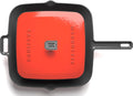 Enameled Grill Pan with Press (Iron Red) A384578