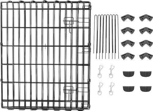 Black Foldable Octagonal Metal Exercise Dog Playpen, Extra Large 8 Panels V60251