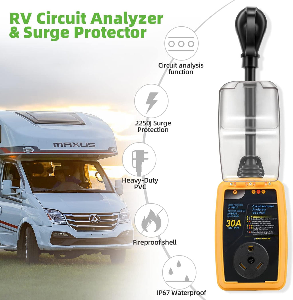 30 Amp RV Surge Protector with Waterproof Cover R4031