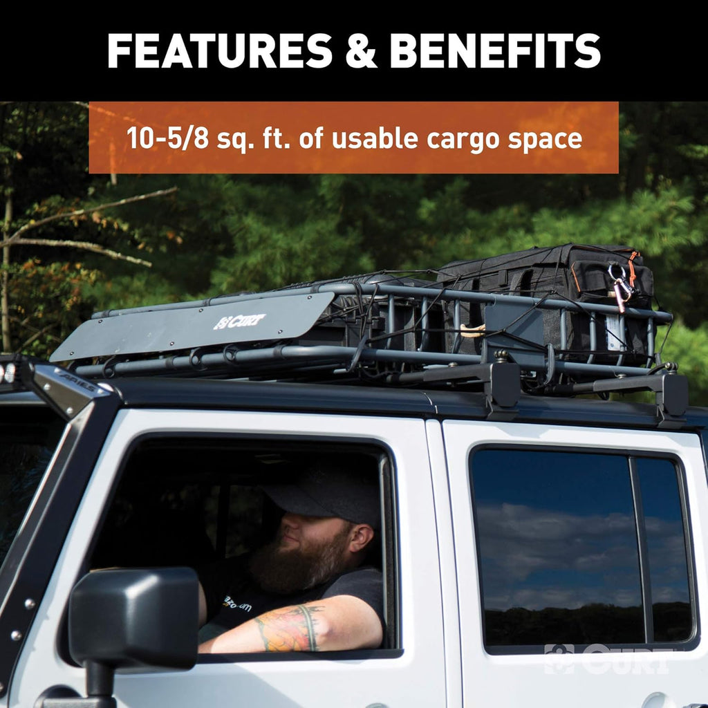 Black Steel Roof Rack Cargo Carrier C674928