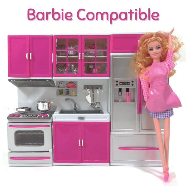 4-in-1 Doll Kitchen Playset with Realistic Lights & Sounds Y955174