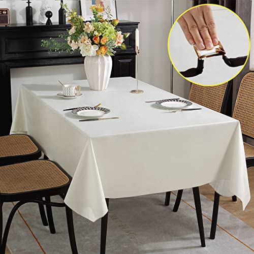 Black 60 x 120 Inch Vinyl Tablecloth with Flannel Backing H953632