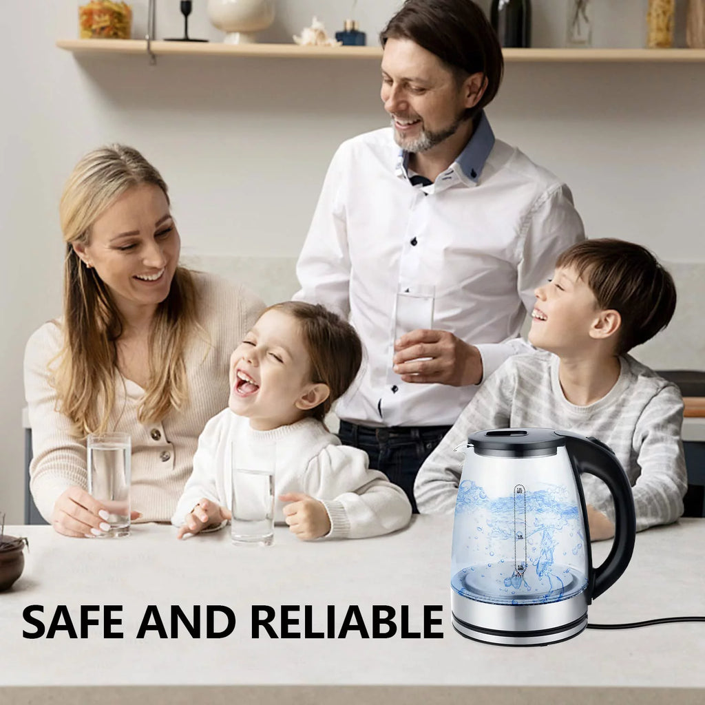 1.8 Liter Glass and Steel Electric Kettle with Auto Shut-Off K214063