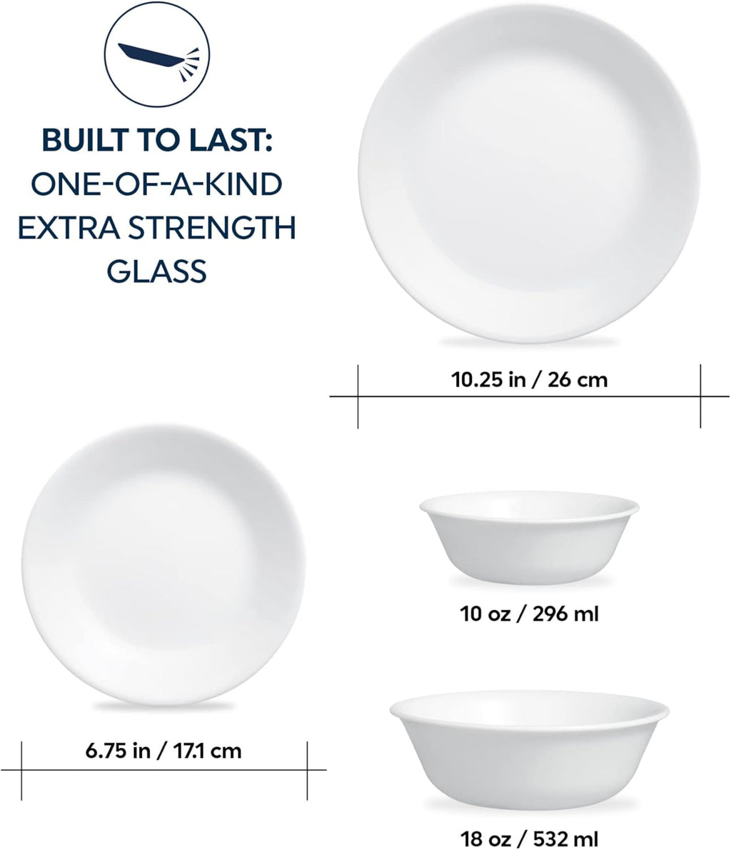 16-Piece White Dinnerware Set, Service for 4 J3786