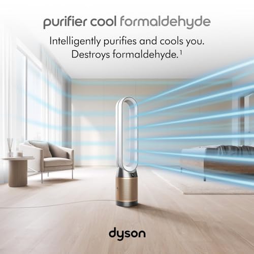 White/Gold Large Air Purifier and Fan L985849