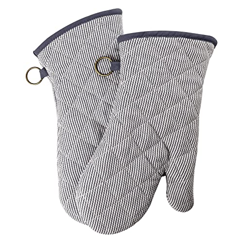 1 Pair 100% Cotton Heat Resistant Oven Mitts S454