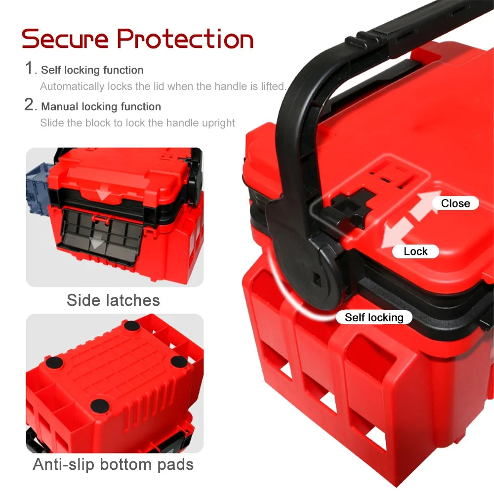 Travel Fishing Tackle Box Gear Lures Hook Tools Case U29914