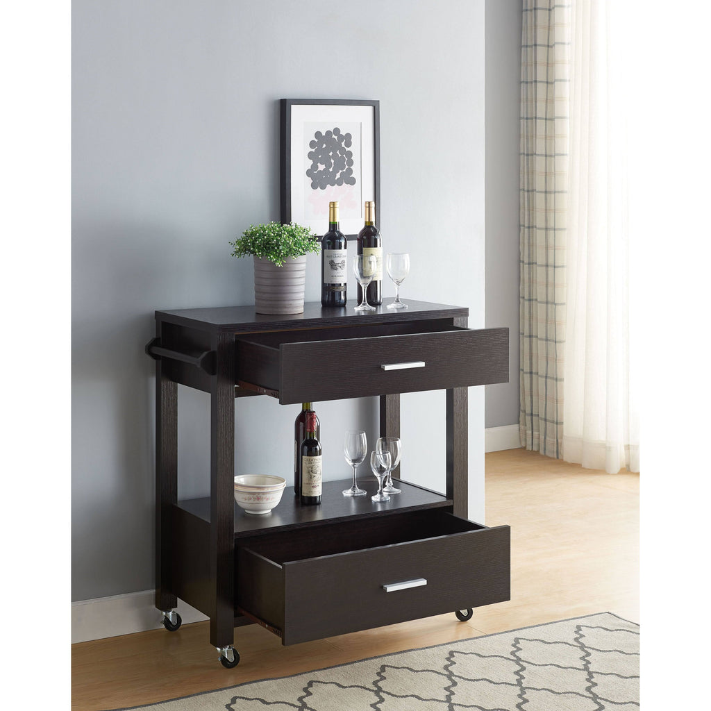 White 2-Drawer Serving Cart N3443