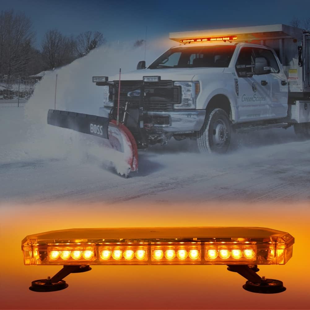 56 LEDs Emergency Warning Strobe Light Bar with 5m Cable and Double Switch, Pack of 2 V757