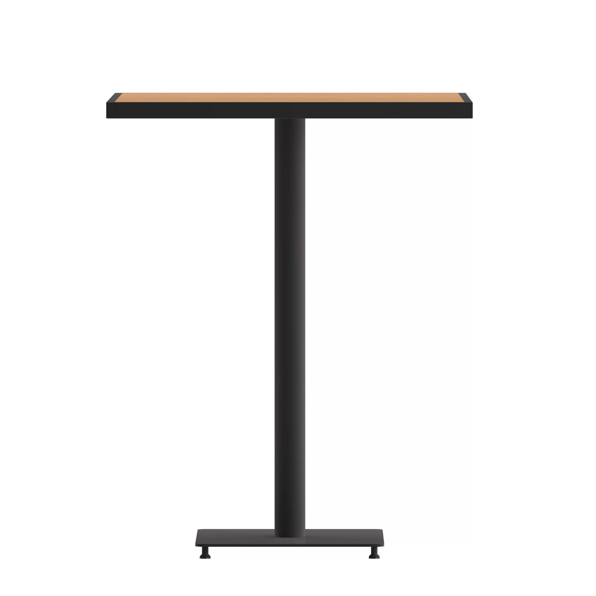 32" Square Outdoor Bar Height Table with Faux Teak Slats T531