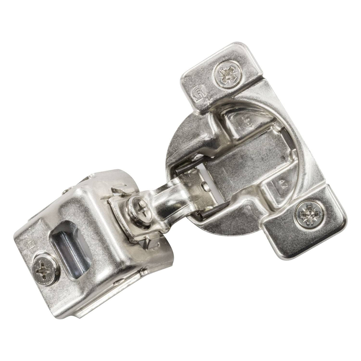 50 Pack Grass Hinge, Edge Mount 108 Degree, 1/2 inch Overlay, Press in Self Close F4184