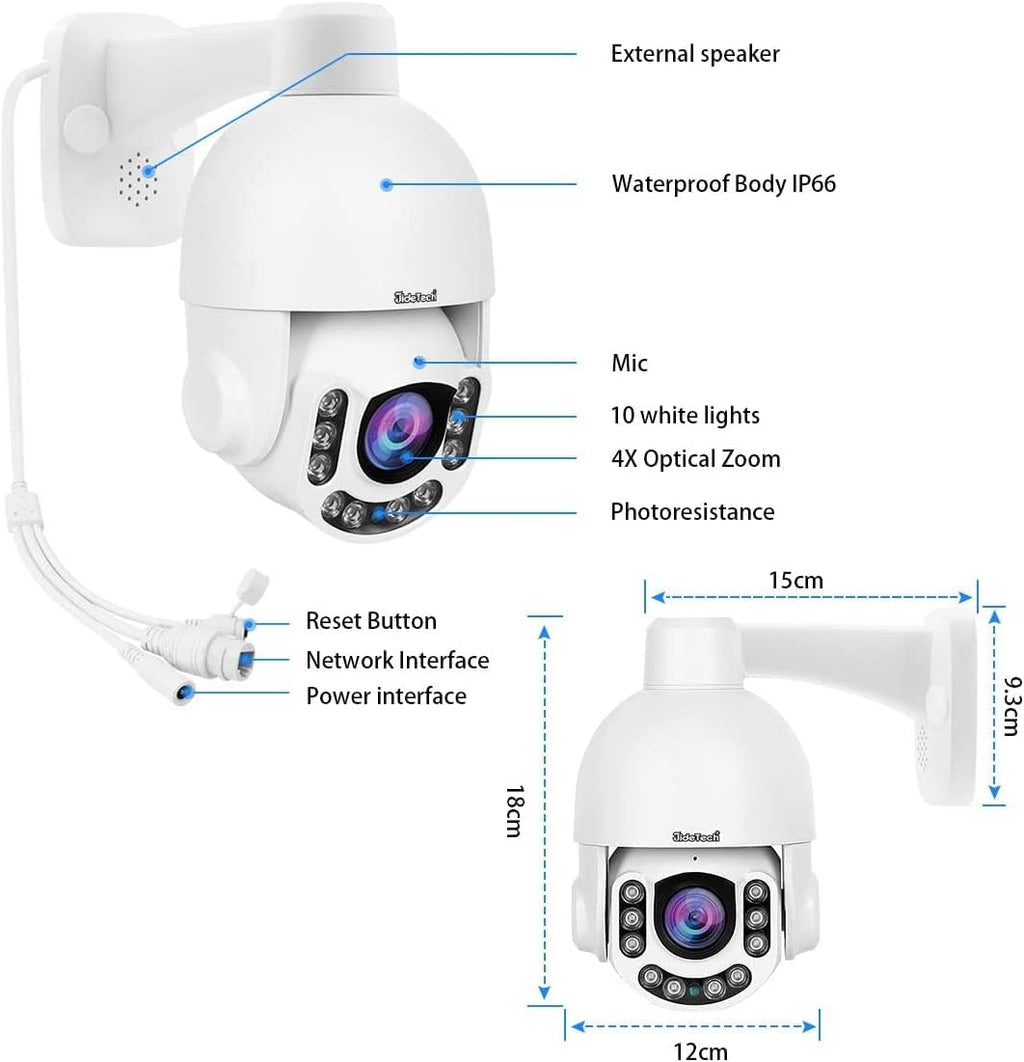 5MP PTZ POE Security Camera with 5X Optical Zoom J32127