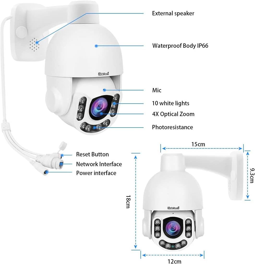 5MP PTZ POE Security Camera with 5X Optical Zoom J32127