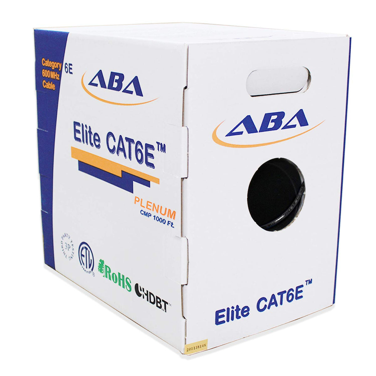 Cat6e Plenum 600MHz CMP 23AWG UTP Solid 100% Pure Copper 1000 Feet Box Green G473070