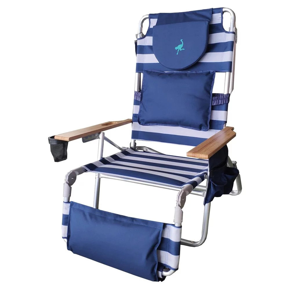 Blue 2 Pack Outdoor Reclining Lounge Chair J726070