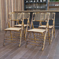4 Pack Bamboo Wood Folding Chair I29892
