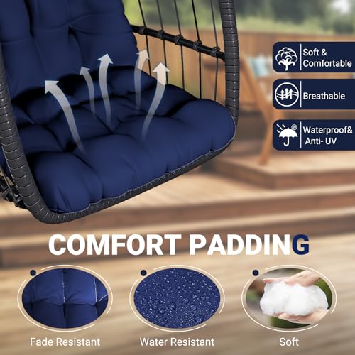 Egg Chair with Stand Rattan Wicker Hanging Swing Hammock Chair U9926
