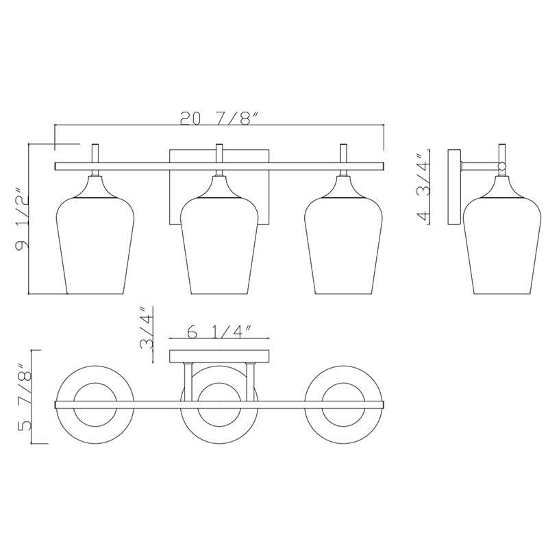 English Bronze 3 Light Bath Bar E1446