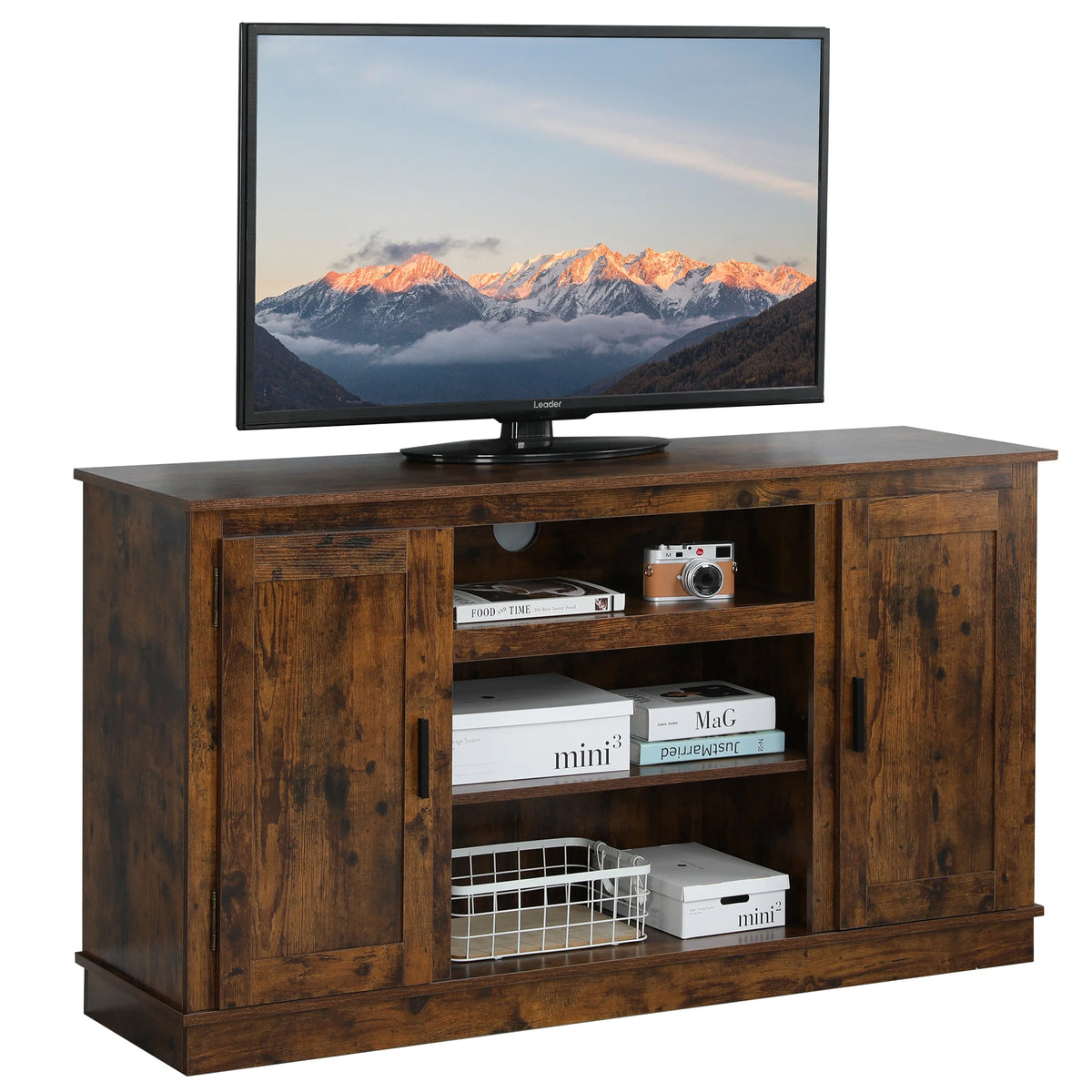 Mid-Century Fireplace TV Stand for 49 Inch TV S378
