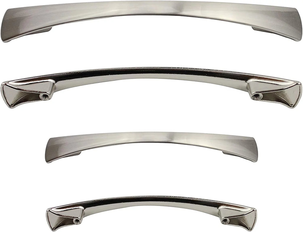 Brushed Nickel Cabinet Hardware Curved Pulls E67311