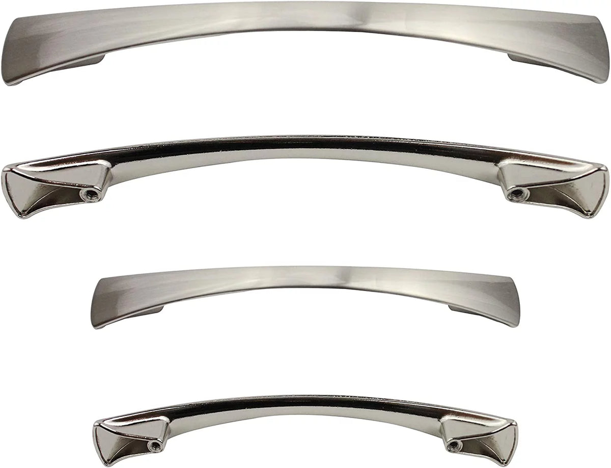 Brushed Nickel Cabinet Hardware Curved Pulls E67311
