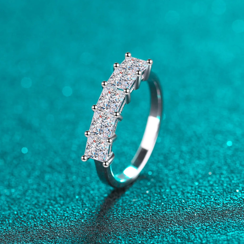 2ct Princess Cut Moissanite Engagement Ring, 925 Sterling Silver S877