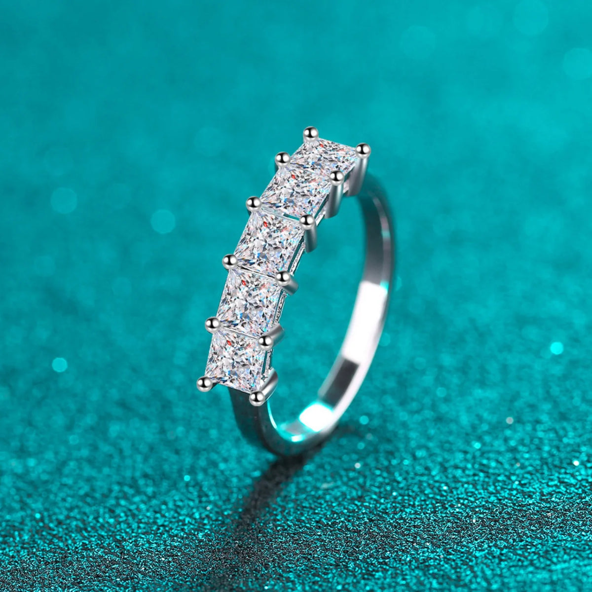 2ct Princess Cut Moissanite Engagement Ring, 925 Sterling Silver S877