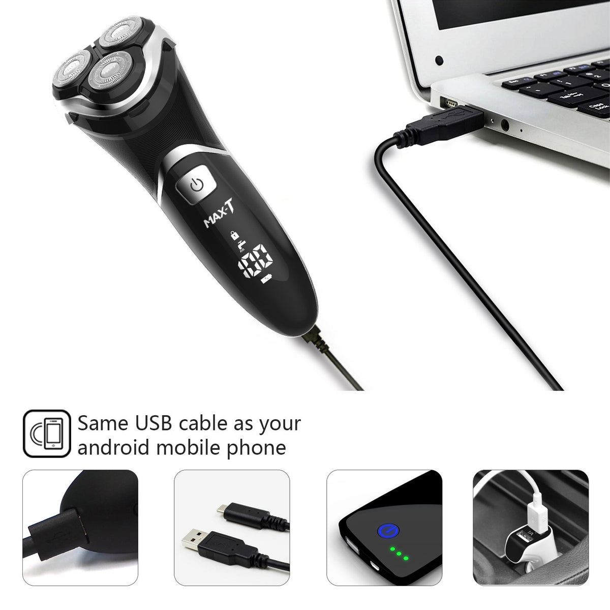 Electric Shaver Razor with Pop Up Trimmer, IPX7 Waterproof, Pack of 2 C369283