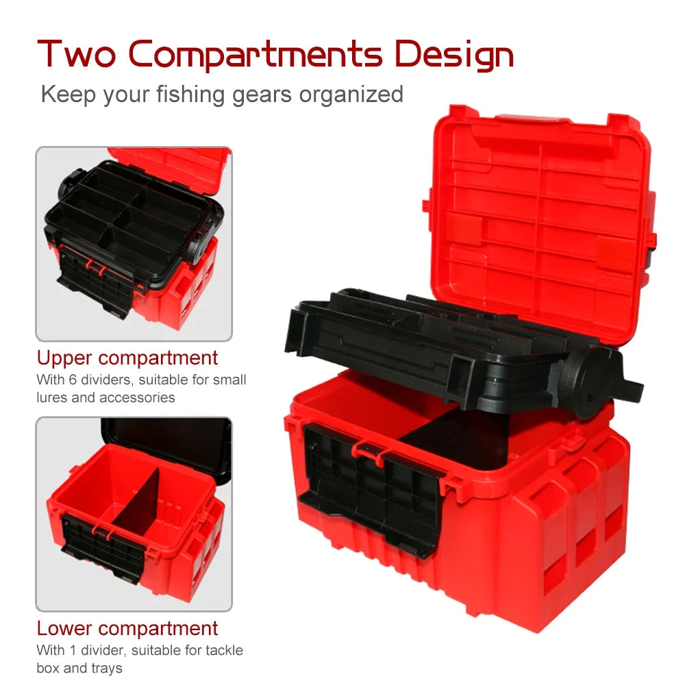 Travel Fishing Tackle Box Gear Lures Hook Tools Case U29914