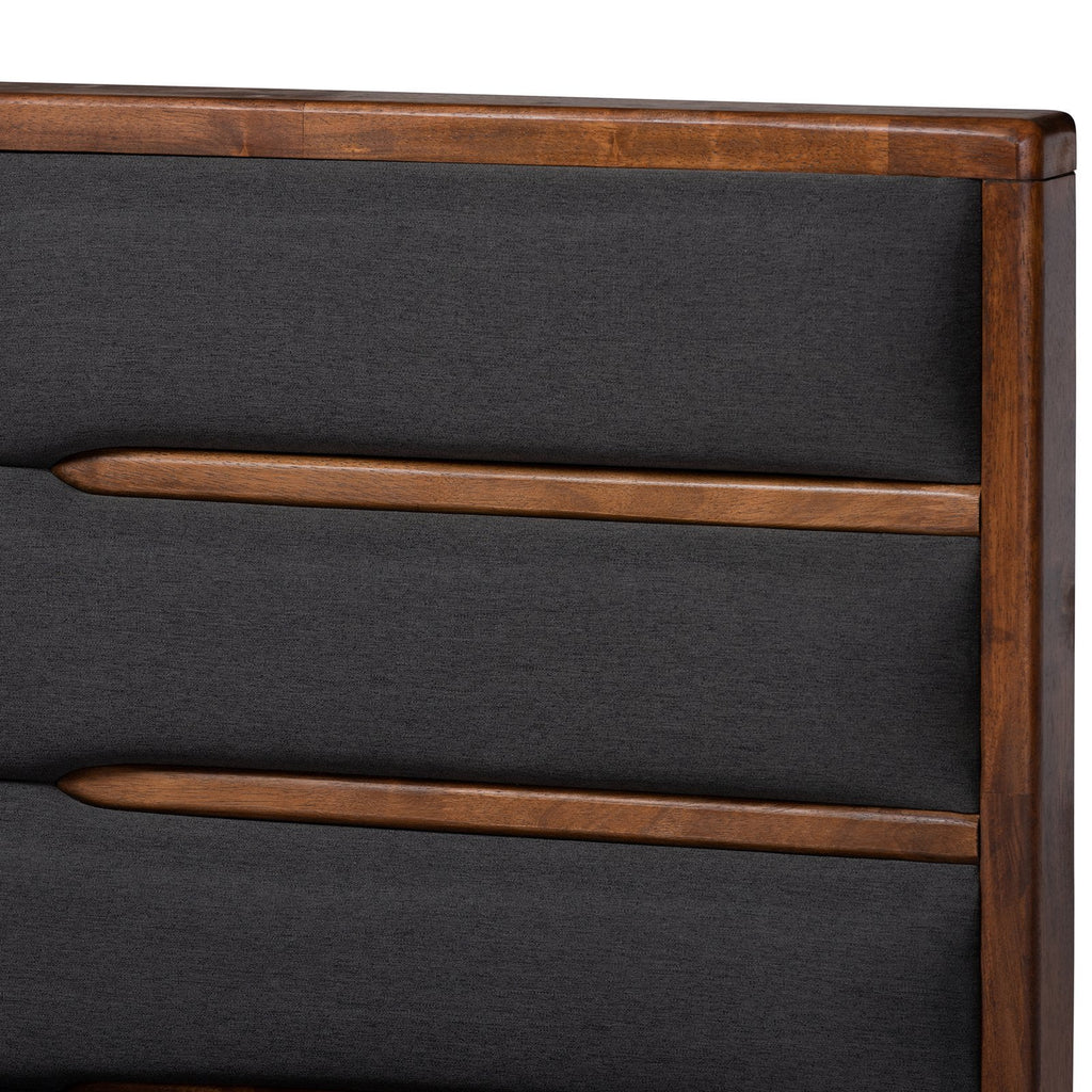 Queen Dark Gray Upholstered Platform Bed H10980