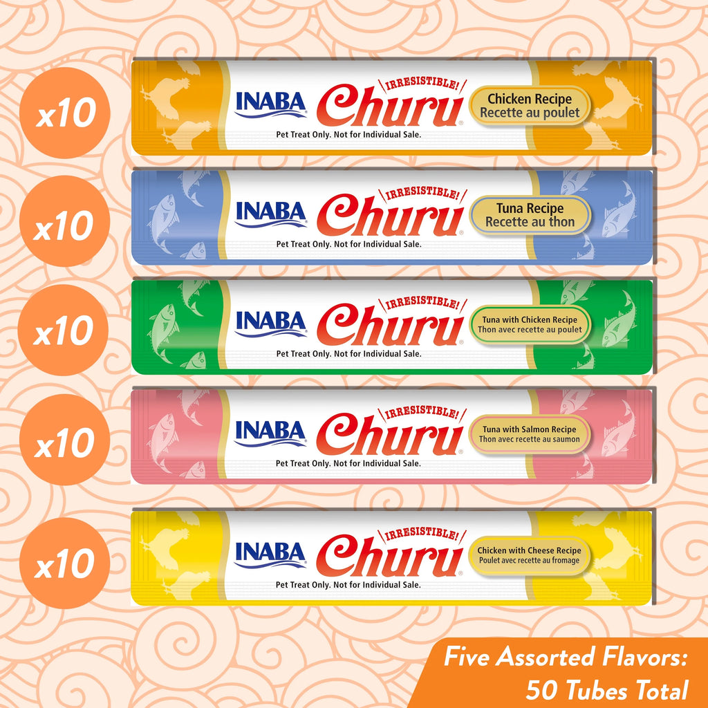 Grain-Free Lickable Creamy Cat Treats, 50 Tubes, Tuna & Chicken I46555