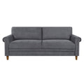 Dark Gray Fabric Upholstered Sofa with Roll Arms H5164