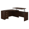 Mocha Cherry L Shaped Desk Office Set D2233
