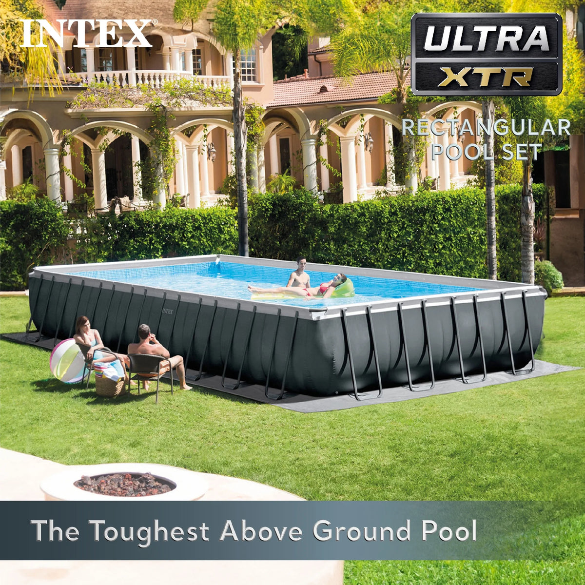 Rectangular Above Ground Swimming Pool Set H24897