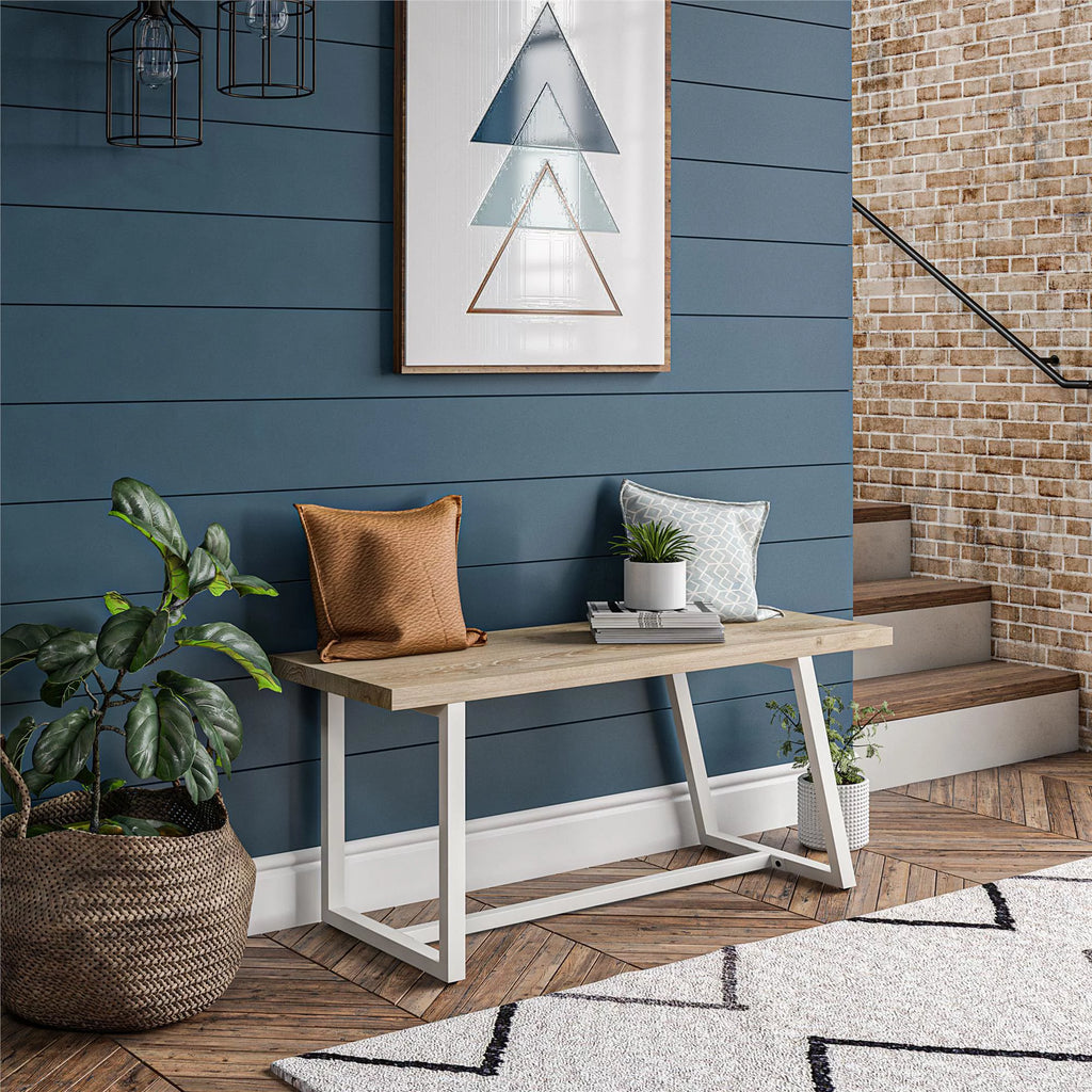White Entryway Bench O543