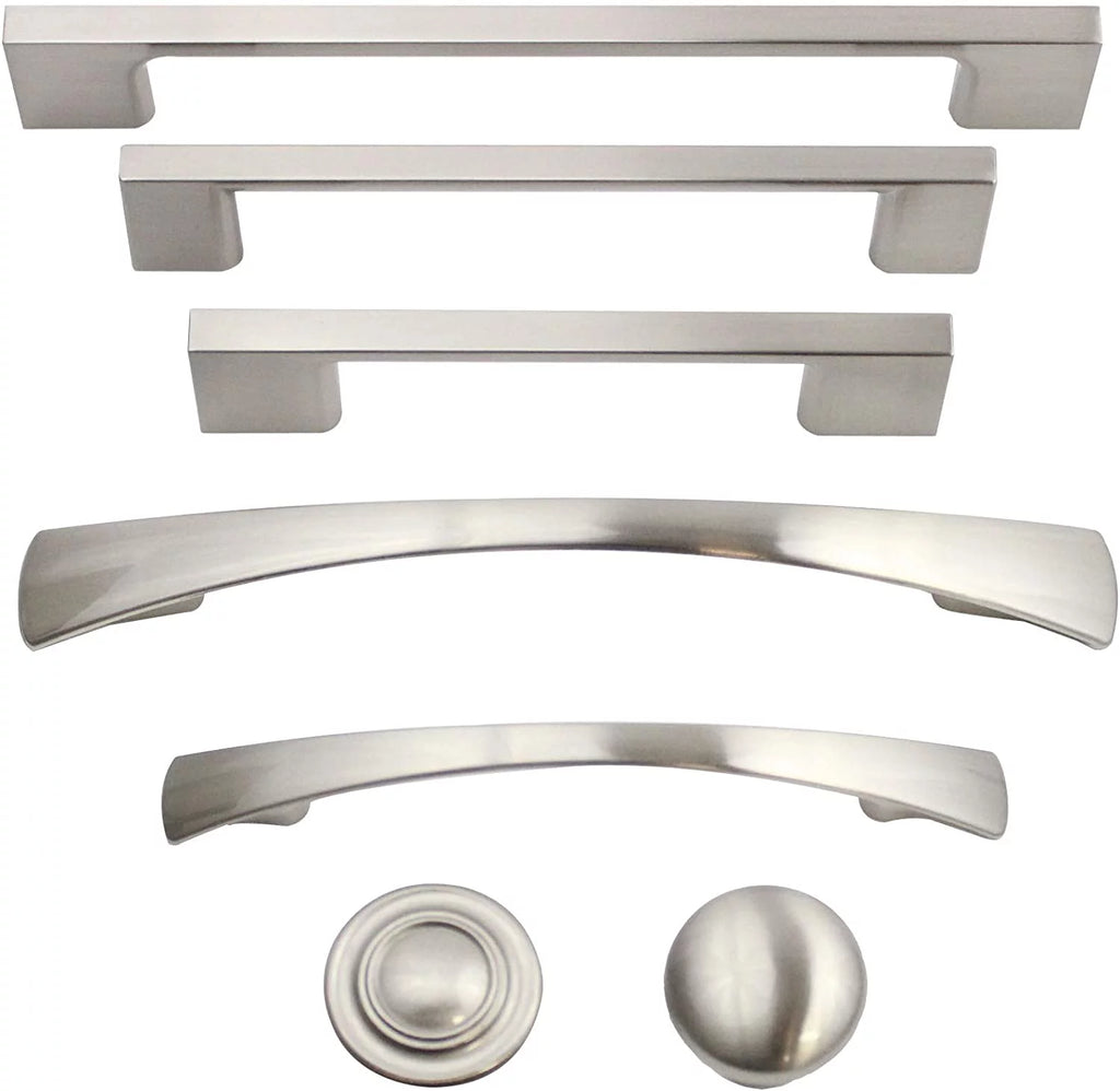 Brushed Nickel Cabinet Hardware Curved Pulls E67311