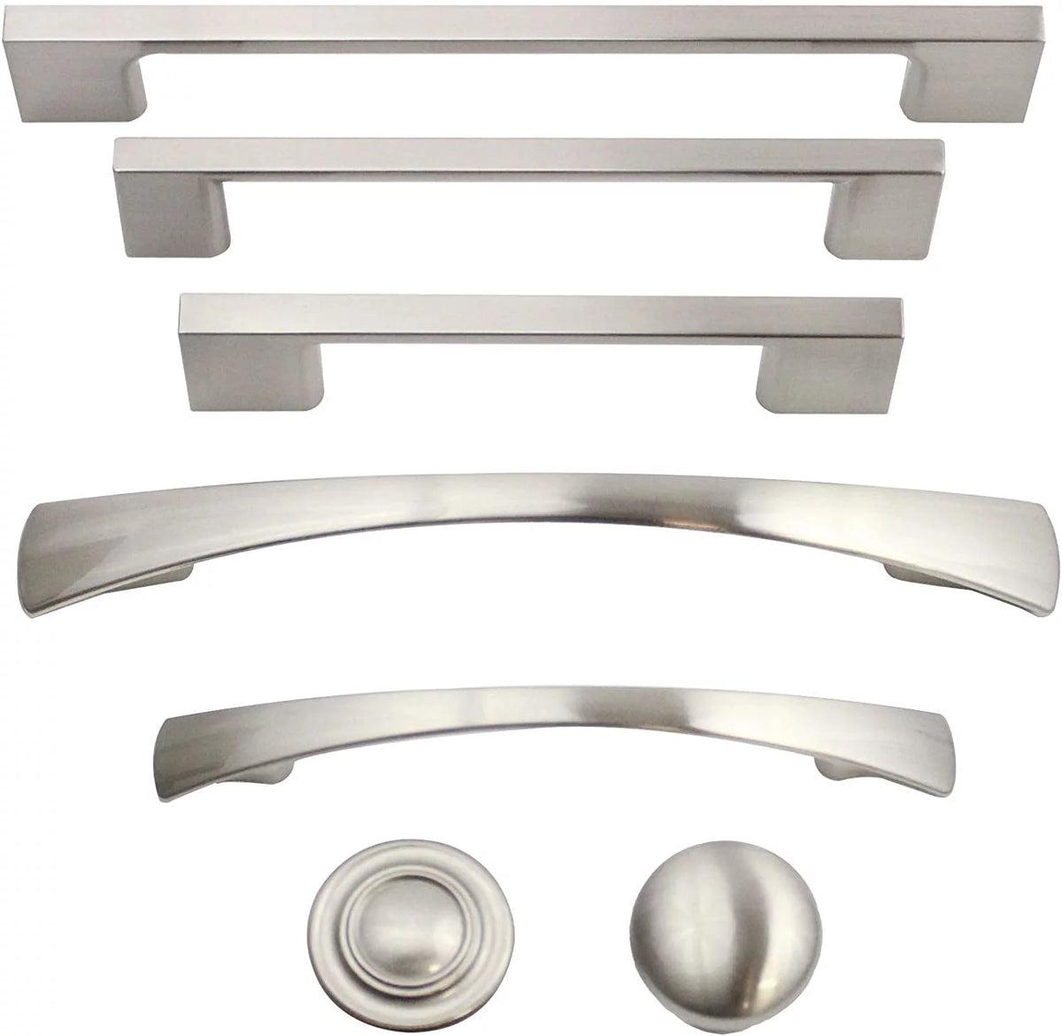 Brushed Nickel Cabinet Hardware Curved Pulls E67311