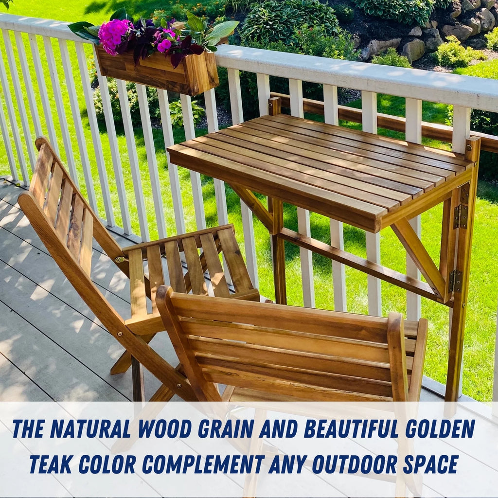 Folding Acacia Wood Balcony Table R2292