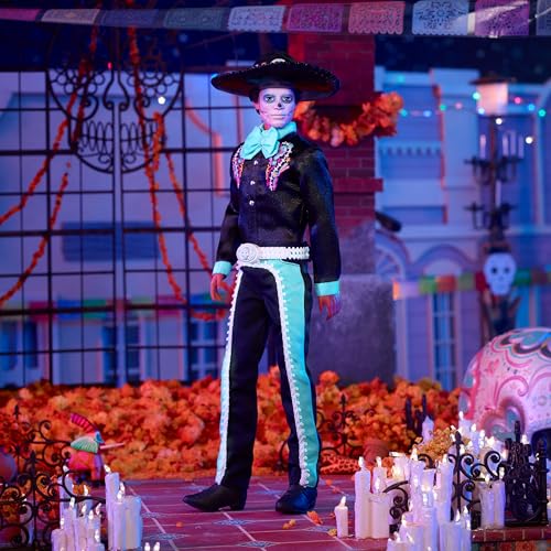 2024 Día De Muertos Ken Doll in Black Suit with Sky Blue Accents Q546900
