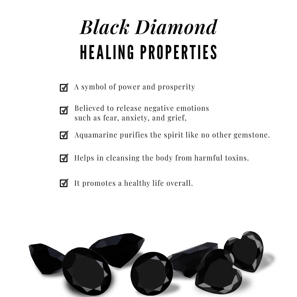 Black Diamond Floral Stud Earrings, 925 Sterling Silver O814