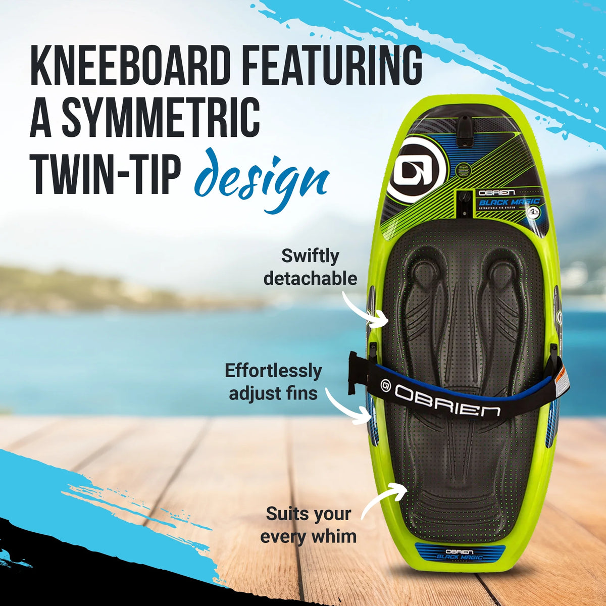 Black Magic Kneeboard with Retractable Fins and Hook G582