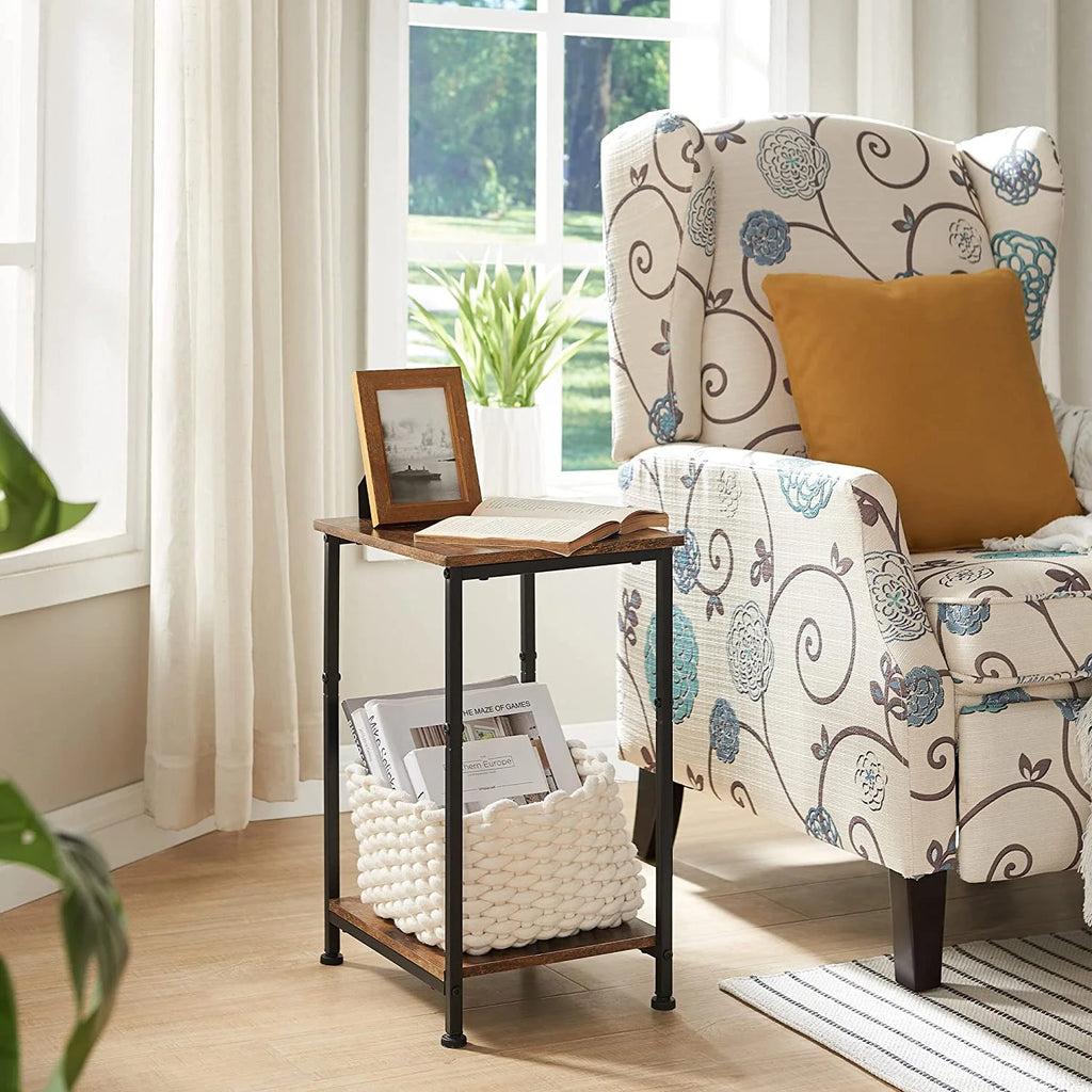 2-Tier Side Table with Storage Shelf J4340