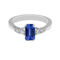1.75 CT Blue Sapphire Round Diamond Ring K7918