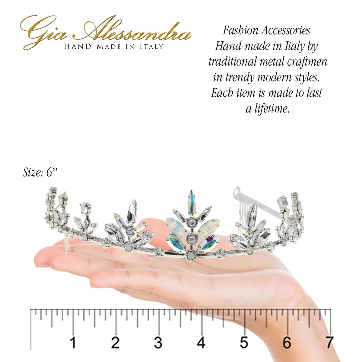 Silver Wedding Bridal Tiara With Swarovski Crystals W348216