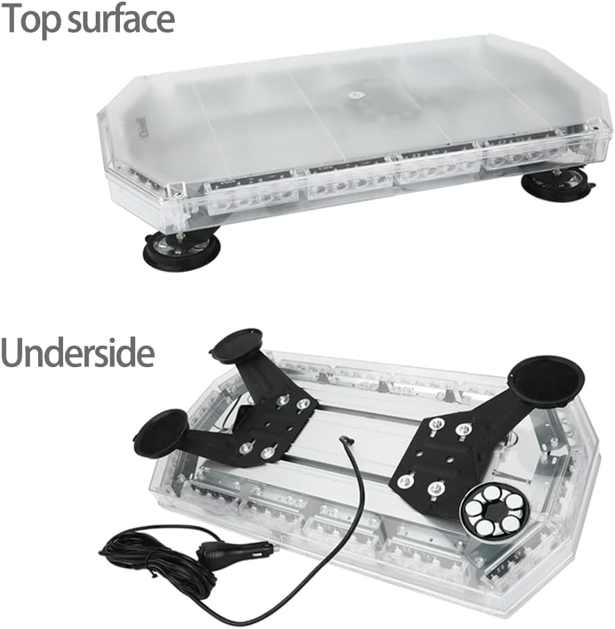56 LEDs Emergency Warning Strobe Light Bar with 5m Cable and Double Switch, Pack of 2 V757