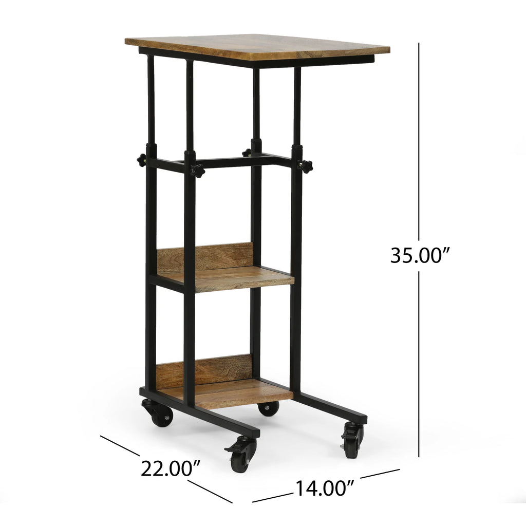 C-Shape Iron End Table with Tabletop C892