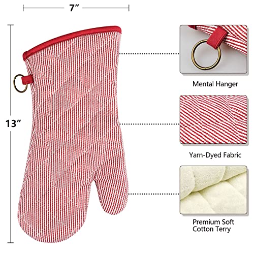 1 Pair 100% Cotton Heat Resistant Oven Mitts S454