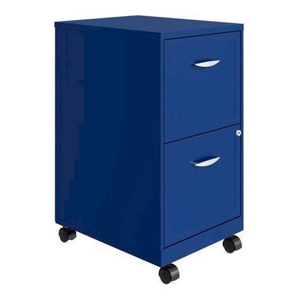 Blue 2 Drawer Steel Mobile Filing Cabinet K7909