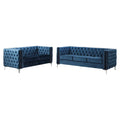 Navy 2 Piece Fabric Sofa and Loveseat Set I33086